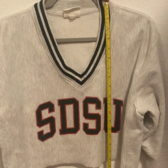 Champion Gray CROP SDSU Sweatshirt - Picture 4 of 7